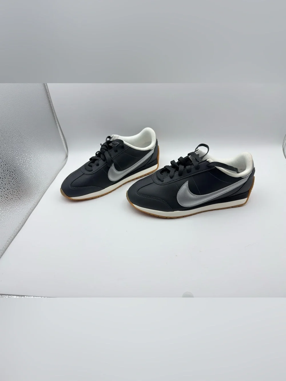 Nike Cortez Black and Silver Classic Low-Top Sneakers